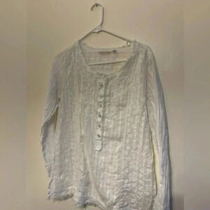 Soft Surroundings White Lace Embroidered Top missing detachable tank